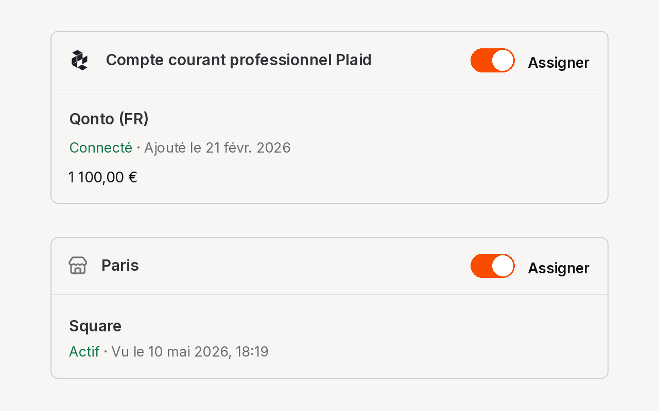 Connectez banque & caisse