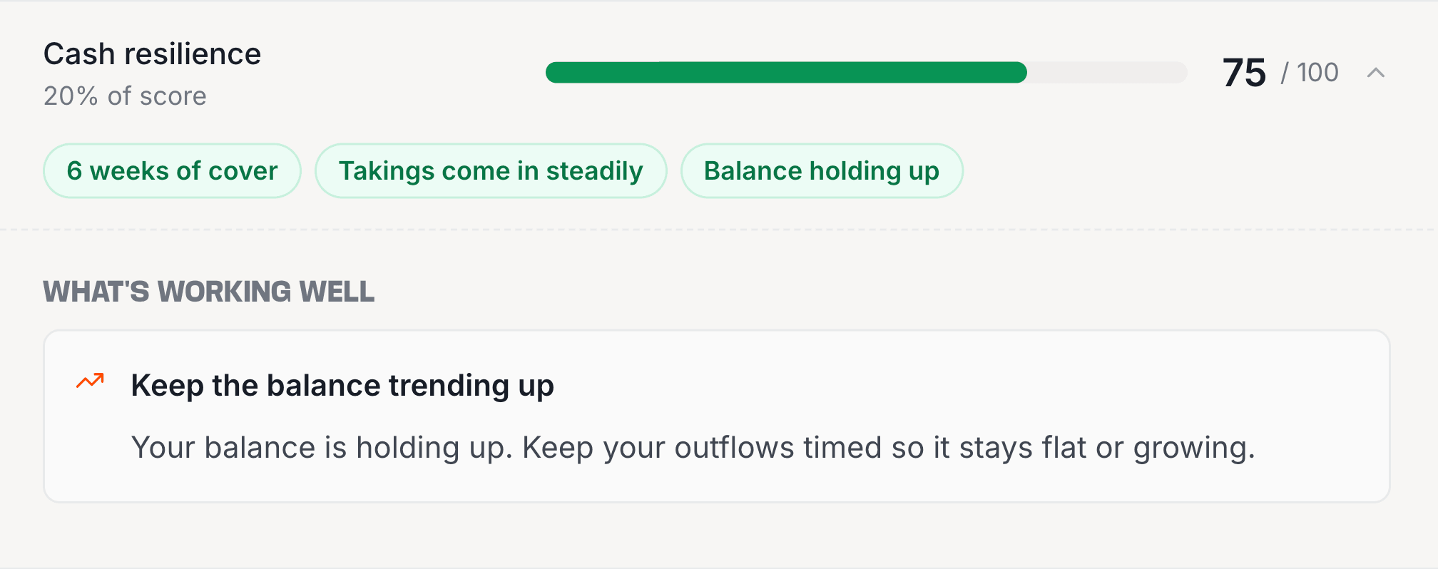 Cash resilience