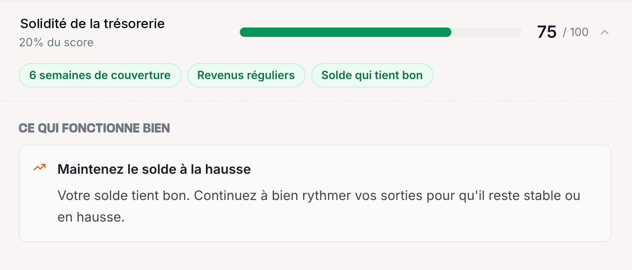 Solidité de la trésorerie